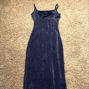 Sexy 90's Purple Lurex Formal Cocktail Maxi Dress